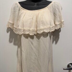 RUE 21 Cream Off‑Shoulder Lace Dress  Size Large  Boho Summe